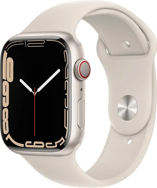 Apple Watch Series 7 Cellular, 45mm, Starlight Aluminium Case, Starlight Sport Band (zánovní)