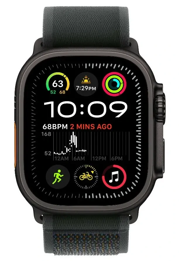 Apple Watch Ultra 2 49mm černý titan s černým trailovým tahem M/L